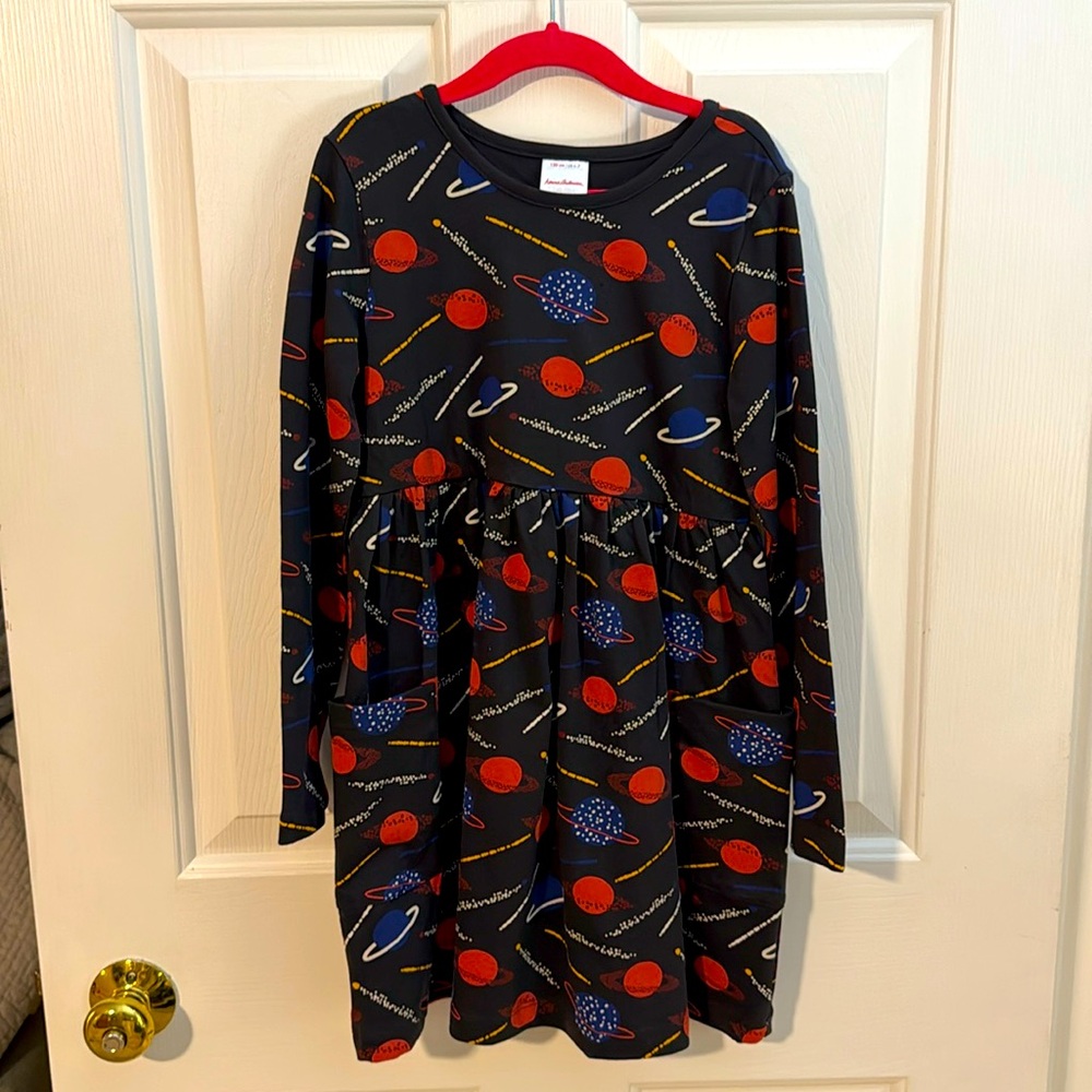 Hanna Andersson - Long Sleeve Print Pocket Dress - never worn